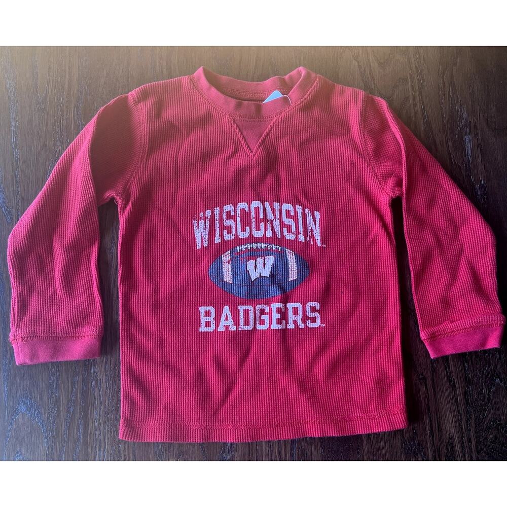 Wisconsin Badgers NCAA Long Sleeve Thermal Red Shirt 4T